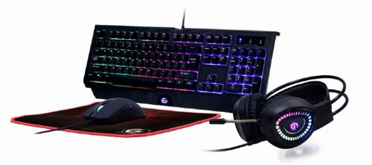 Gembird 4 in 1 Gaming Setup Keyboard/Mouse Headset/Mouse mat GGS-UMGL4-01